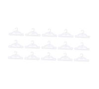 BESPORTBLE 15 Piezas Perchas de Ropa para Muñecas Juego Mini Colgadores de Plástico Accesorios de Navidad DIY para Muñecas Soporte para Ropa Miniatura Color Blanco