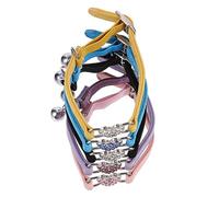 BESPORTBLE 15piezas Collar para y Gatos Ajustable con Campana y Brillantes De Azul Negro Rosa y Ocasiones Especiales