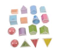 BESPORTBLE 16 Piezas Sólidos Geométricos Plegables para Enseñanza de Volumen Bloques Plásticos Coloridos Estuche Transparente Ayudas Didácticas de Geometría para Aula Stem