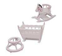 BESPORTBLE 1Juego Muebles Miniatura para Cuna Caballo Mecedor para Casa De Muñecas y Montessori Portátil y Decorativo