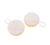 BESPORTBLE 2 Cepillos de Baño para Mascotas Masajeador de Silicona Suave para Perros y Gatos Cepillo de Limpieza y Masaje Amarillo Set de 2 Piezas para Baño y Aseo Doméstico