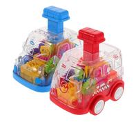 BESPORTBLE 2 Coches de Juguete: Vehículo de plástico Transparente con Mecanismo de Empuje y fricción para niños. Pequeño Coche de Juguete Montessori no electrónico para bebés.