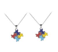 BESPORTBLE 2 Collares de Aleación Obsequio Adecuado para Cumpleaños para Concienciación Autismo sin Óxido Acabado Fino, Diseño Único y Brillante