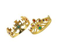 BESPORTBLE 2 Coronas para Fiesta de Halloween y Cosplay Coronas Infantiles Doradas Cruz y Decoración de Gemas Accesorio para Cumpleaños y Disfraces