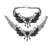 BESPORTBLE 2 Gargantillas de Encaje Negro Vintage Diseño Versátil y Estilo Único, Collar Llamativo para Fiestas y Celebraciones, Accesorios Góticos para Mujeres