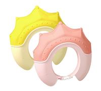 BESPORTBLE 2 Gorros de Plástico para Baño de Bebés y Niños Pequeños, Diseño de Tiara, Protección para Oídos y Piel Sensible, Ideales Ducha Lavado de Cabeza