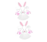 BESPORTBLE 2 Juegos Diadema Con Orejas De Conejo Accesorios Orejas De Conejito Para Diadema De Conejito Diademas Propiedades De Disfraces De Chicas Felpa Venda Alambre De Hierro