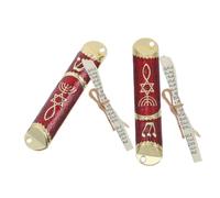 BESPORTBLE 2 Juegos Estuche de Metal para Mezuzah con Pergamino Kosher de Placa de Bendición para Puerta Decoración Tradicional Judía para Hogar