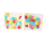 BESPORTBLE 2 Juegos Puzzles de Madera para Rompecabezas Educativos con Animales Dinosaurio y Elefante Letras del Abecedario Juguetes Montessori para Desarrollo Temprano de Pequeños