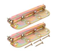 BESPORTBLE 2 Juegos Soportes de Montaje para Cabecero y Pie de Cama de Hierro Dorado con Tornillos Incluidos, Diseño que Ahorra Espacio y Fácil Instalación para Barandillas de Madera