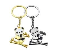 BESPORTBLE 2 Llaveros Colgantes de Panda para Mochila y Bolso, Decorativos y Creativos, Colores Dorado y Plateado, Obsequio Original para Juegos y Recuerdos Deportivos