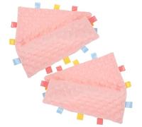 BESPORTBLE 2 Mantitas de apego con hoyuelos, coloridas, con etiqueta sensorial de seguridad, 25 x 25 cm. Manta relajante para bebés, ideal para la hora de dormir en la habitación del bebé.