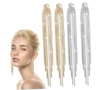 BESPORTBLE 2 Pares Clip de oreja de la cadena de serpientes arete Borlas bisutería para mujer decoración de la boda oro party pendientes comodas Cómodos fiesta aleación