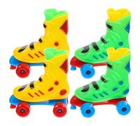 BESPORTBLE 2 Pares de Patines de Dedo Compactos y Portátiles para Descompresión Juguetes Pequeños de Escritorio Colores Aleatorios Patines Divertidos para Manualidades y Color Aleatorio