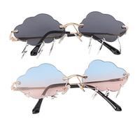 BESPORTBLE 2 Pares Gafas de sol delirio fiesta retro sombras para mujer señoras gafas de nube ultravioleta gafas sin borde anteojos sin borde gafas frías anteojos sin marco ordenador personal