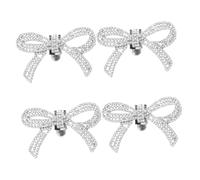 BESPORTBLE 2 Pares Hebilla De Zapato Clips Formal Accesorios Espumoso Nupcial Arco Alto Elegante Adornos Hebillas Decoración Acortar Boda Pinzas Para Zapatos Plata Diamante