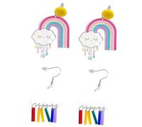 BESPORTBLE 2 Pares Vestido de oreja de nube de arcoirbow Pendientes de mujeres Pendientes lindos y extraños pendientes divertidos para niñas pendientes de la novedad para las mujeres Acrílico