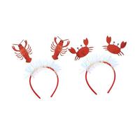 BESPORTBLE 2 Piezas Accesorios Cabello Forma de Cangrejo y Langosta Tocados de Estilo Marino para Disfraz Diademas para Fiesta Aros Pelo Decoración de Diadema para Fiesta Accesorio