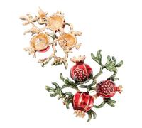 BESPORTBLE 2 Piezas Alfiler de Aleación con Diseño de Granada Juego de Broche Elegante para Mujeres para Día Madre y Ocasiones Especiales