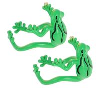 BESPORTBLE 2 Piezas anillo de rana pendiente de hueso del oído pinzas para las orejas anillo de setas pendientes de rana para mujer anillos de rana para chicas adolescentes Metal Light Green