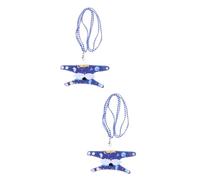 BESPORTBLE 2 Piezas Arnés con Correa Cuerda De Tracción para Reptiles Decoraciones del Tanque De Peces del Cráneo Correa De Arnés De Lagarto Disfraz De Jinete De Perro Arnés De Conejito