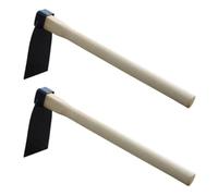 BESPORTBLE 2 Piezas Azada Agrícola de Hierro Compacta y Resistente al Desgaste Mango de Madera, Herramienta Pequeña para Jardinería y Deshierbe en Trabajos al Aire Libre