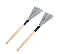 BESPORTBLE 2 piezas Baquetas de de Madera con Cepillos al Herramientas de Percusión para Principiantes y Músicos Profesionales