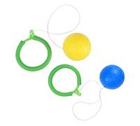 BESPORTBLE 2 Piezas Bolas Saltarinas para Niñas Juguete de Fitness con Anillo Saltarín para Entretenimiento Interior y Exterior Color Amarillo y Azul Color Aleatorio Color Aleatorio