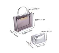 BESPORTBLE 2 piezas Bolso Bandolera Transparente para Mujer Set de Diseño Casual y Elegante Bolso de Hombro con Cadena y Resistente para Diario y