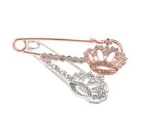 BESPORTBLE 2 piezas Broche de Forma de Pin Decorativo para Chalecos Suéteres y Bufandas Broches de Brillantes Acabado y Blanco K Accesorios Elegantes para Cardigans y de Moda