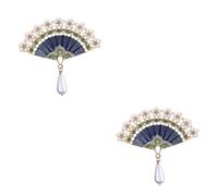 BESPORTBLE 2 Piezas Broche de ventilador retro broche de abanico esmalte chicas broche de la joyería para mujeres broche en forma de abanico Decoración de vestimenta broche de mujer aleación