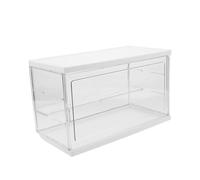 BESPORTBLE 2 Piezas Caja Expositora Acrílica Transparente con Separador Estante Apilable para Figuras de Acción Vitrina Protectora para Coleccionables Fácil Montaje y Diseño Ajustable