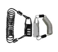BESPORTBLE 2 piezas Candado para Casco de Moto Inoxidable Cerradura de Cable de Seguridad Resistente y para Bicicleta y Moto de Combinación Fácil Transporte y Alta Durabilidad