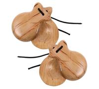 BESPORTBLE 2 Piezas Castanets de Madera Española para Instrumento de Percusión Educativo para Desarrollo Musical y Expresión Creativa Casa y Escuela