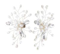 BESPORTBLE 2 piezas Clips de Zapatos de Perlas y Hechos Mano para Boda Accesorios Desmontables para Tacones y Zapatos Planos y para Mujer