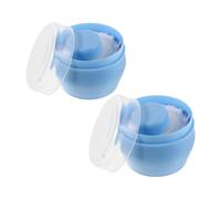 BESPORTBLE 2 Piezas Contenedor de Borlas para Polvos para Ñiño, Estuche Portátil de Plástico y Lint con Aplicación Suave, Almacenamiento Seguro, para Cambios de Pañal y Salidas Diarias,