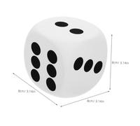 BESPORTBLE 2 Piezas Dados de Espuma Eva Redondeados Dados Blancos Suaves para Juguetes Sensoriales Educativos para Aprendizaje Matemático Fiesta