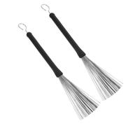 BESPORTBLE 2 Piezas de Cepillos de Alambre Retráctil de Acero Inoxidable para Batería, Kit de Escobillas para Instrumentos de Percusión, Accesorios para Bateristas, Uso Versátil en Jazz