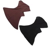 BESPORTBLE 2 Piezas de Hiyab Musulmán para Mujer, Gorro Interior de Algodón Transpirable, Pañuelo Cobertura Completa de Barbilla, Color Negro y Café, Uso Diario, Oración y Eid