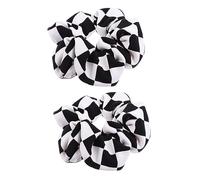 BESPORTBLE 2 Piezas De Scrunchies De Gasa a Cuadros - Gomas De Pelo Elásticas Para Cabello Lacio - Accesorios De Moda En Color y Negro Ideal Para Chicas y Mujeres