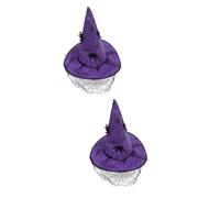 BESPORTBLE 2 Piezas De Sombrero De Bruja De Halloween Diadema De Bruja Diadema De Telaraña De Halloween Sombrero De Velo De Bruja Impresionante Sombrero De Fiesta Brillante Y Divertido