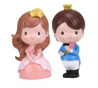 BESPORTBLE 2 Piezas Decoración Tartas con Muñecos Príncipe y Princesa Adornos Resina para Cumpleaños y San Valentín Souvenir para Postres y Mesas