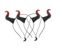 BESPORTBLE 2 Piezas Diademas de Cuernos de Rojos y Negros para Halloween Accesorios para Fiesta y Cosplay de Diademas Ligeras para Adultos