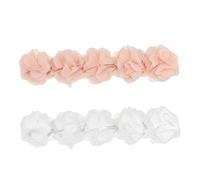 BESPORTBLE 2 piezas Diademas Elásticas para Niñas con Cinco Flores Accesorios Suaves para Cabello de Niña Colores y Rosa Cómodas y Ajustables para Recién Nacidas