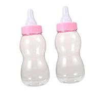 BESPORTBLE 2 piezas Frasco de Dulces Forma de Biberón para Bebés de Biberón Ahorrador de Plástico Decoración para Shower Color Rosa para Fiestas
