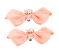 BESPORTBLE 2 Piezas Hebilla De Zapato De Lazo Clip De Calzado Pinzas Para Zapatos Clips Para Apliques De Zapatos Clips De Zapatos Con Lazo De Perlas Paseo Nupcial Aleación De
