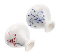 BESPORTBLE 2 Piezas Jarrón Decorativo Mini de Cerámica Pintada a Mano