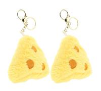BESPORTBLE 2 Piezas Llavero Queso Peluche Adorable Colgante Suave Fuzzy Para Mochilas Bolsos Regalo Navidad