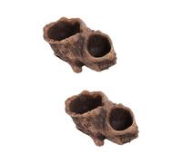 BESPORTBLE 2 Piezas Macetero Imitación Madera Maceta Suculenta De Tocón De Árbol Maceta Tocón Artificial Macetas y Jardineras Plantas Sembradora Tocones Cubo Tocones Cemento