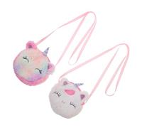 BESPORTBLE 2 Piezas Monedero Tipo Bandolera de Unicornio Monedero Diseño de Dibujos Animados para Bolso Pequeño para Exteriores para Niñas